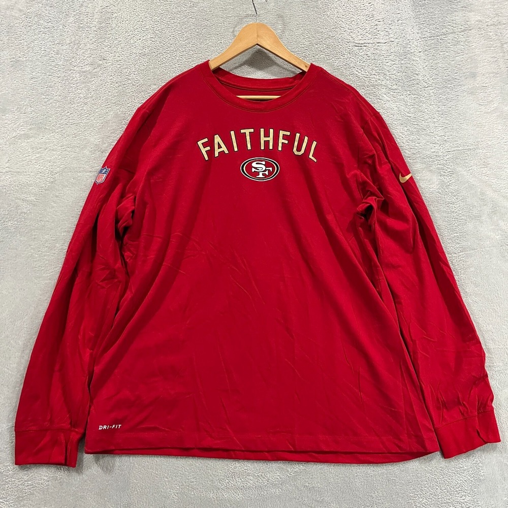 San Francisco 49ers Nike NFL On Field Shirt Men's 2XL‎ Dri-Fit Long Sleeve